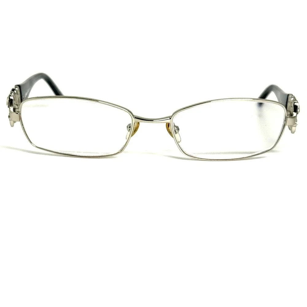 Linea Roma Farrah C3 Silver Crystal Rectangle Eyeglass Frames 52-17-130